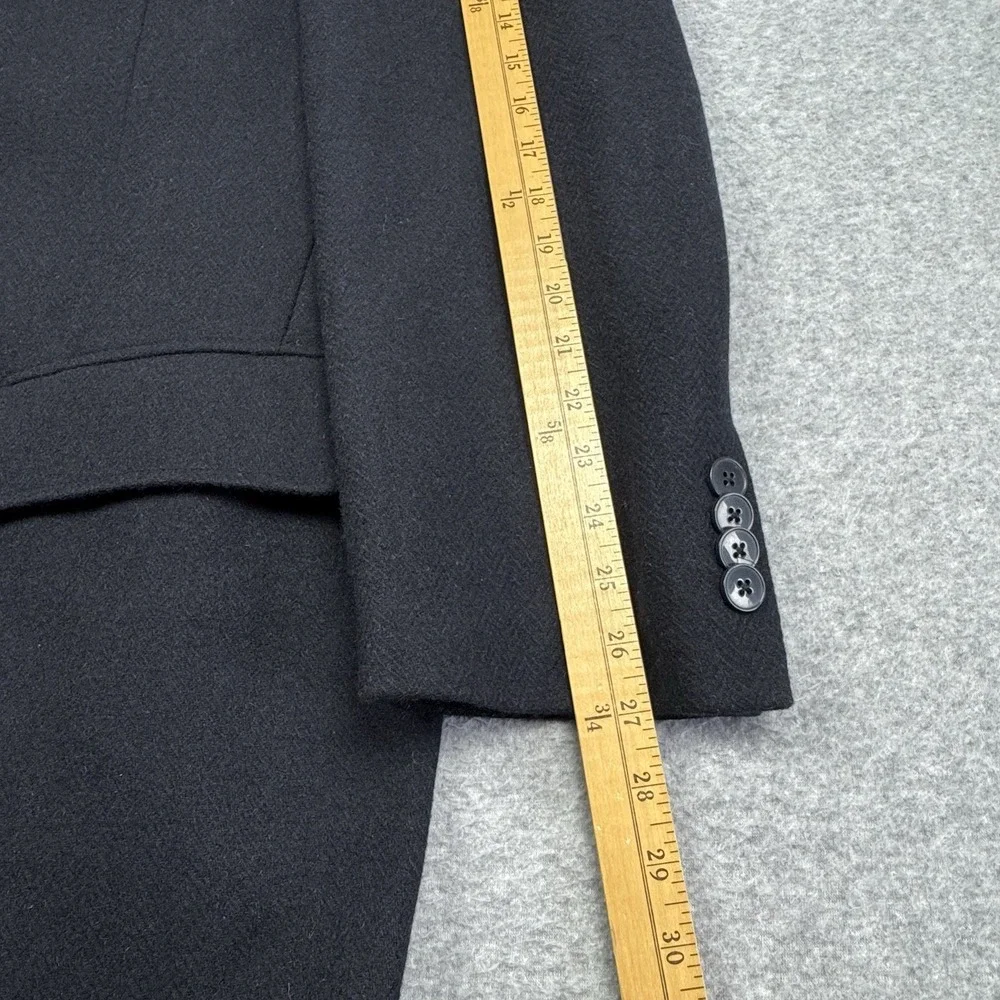 Calvin Klein Wool Blend‎ Overcoat Mens 48R Herringbone Long Coat Preppy Business
